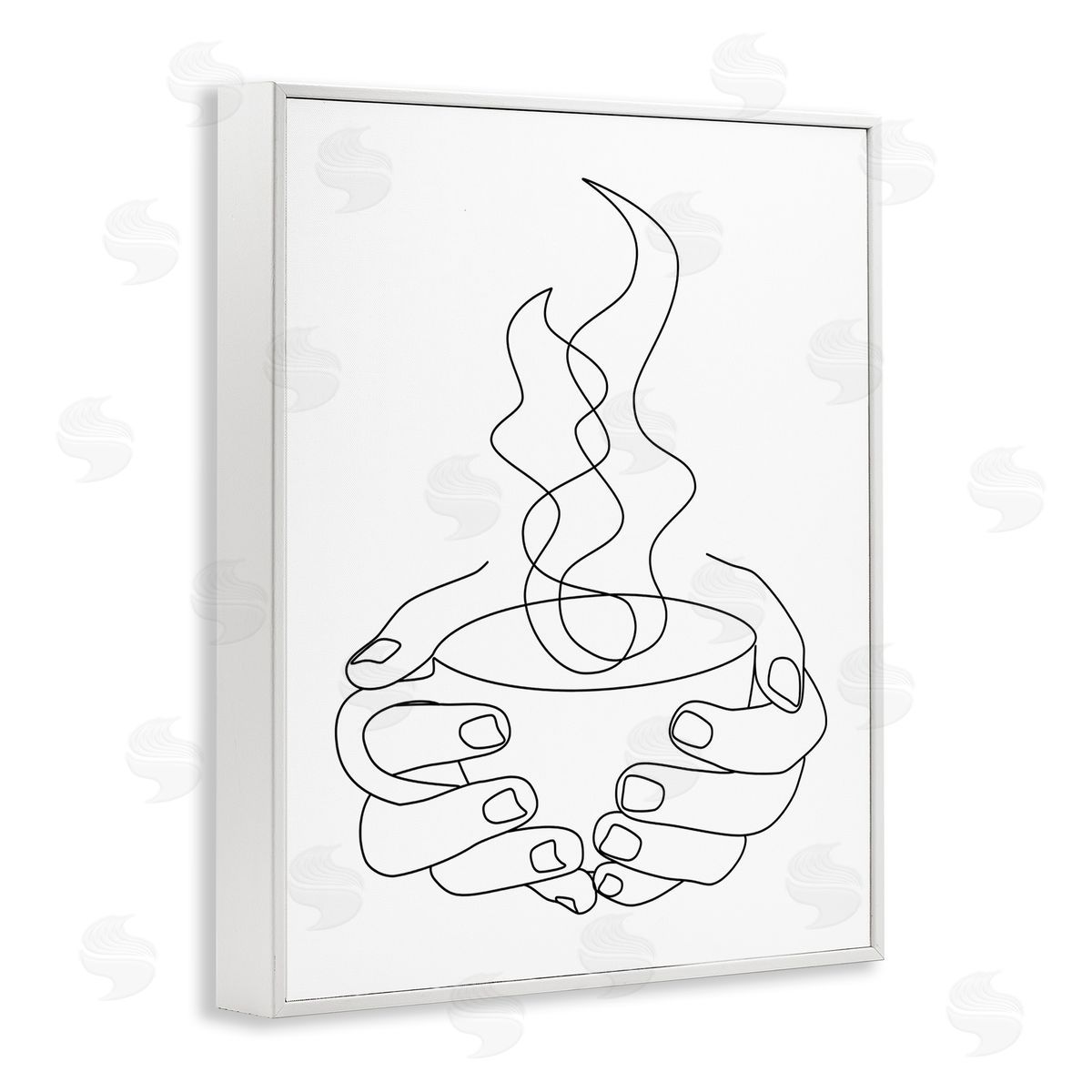JJ Design House LLC Hands Grasping Hot Coffe_sidee Cup Minimal Line Drawing