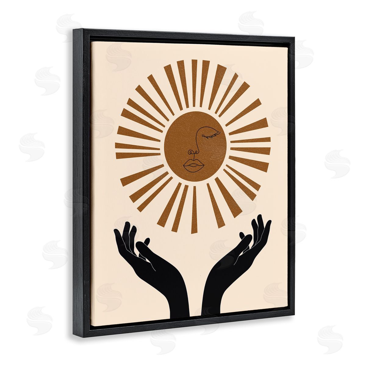 JJ Design House LLC Hands Holding Desert Sun with Face Linework