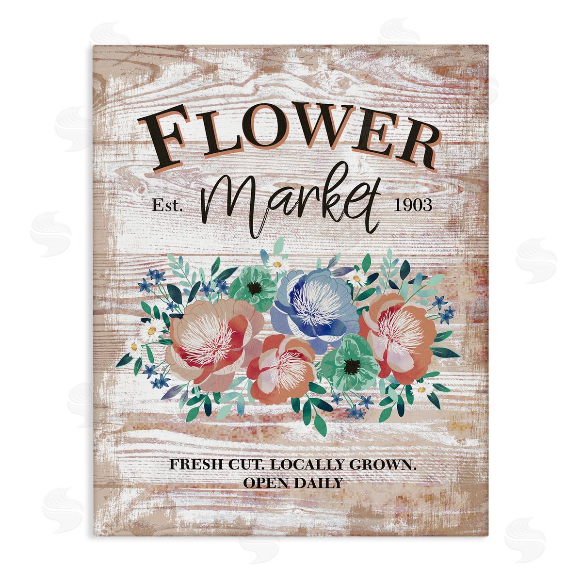 Jennifer Ellory Rustic Country Flower Market Est. 1903 Illustration