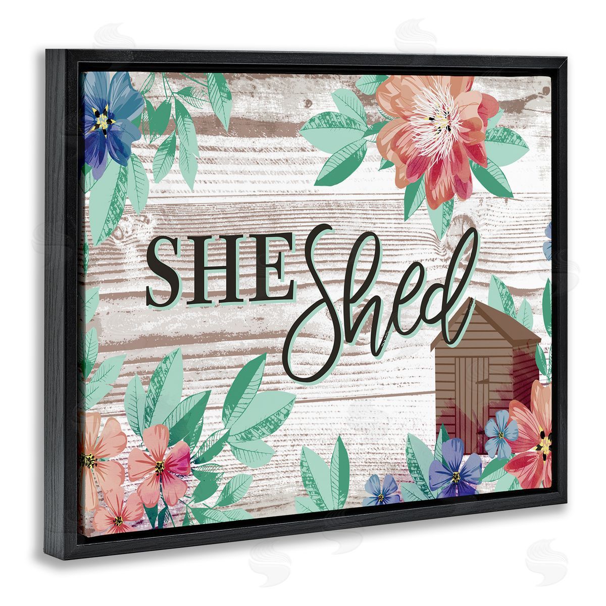 Jennifer Ellory She Shed Typography Rustic Country Floral Sign