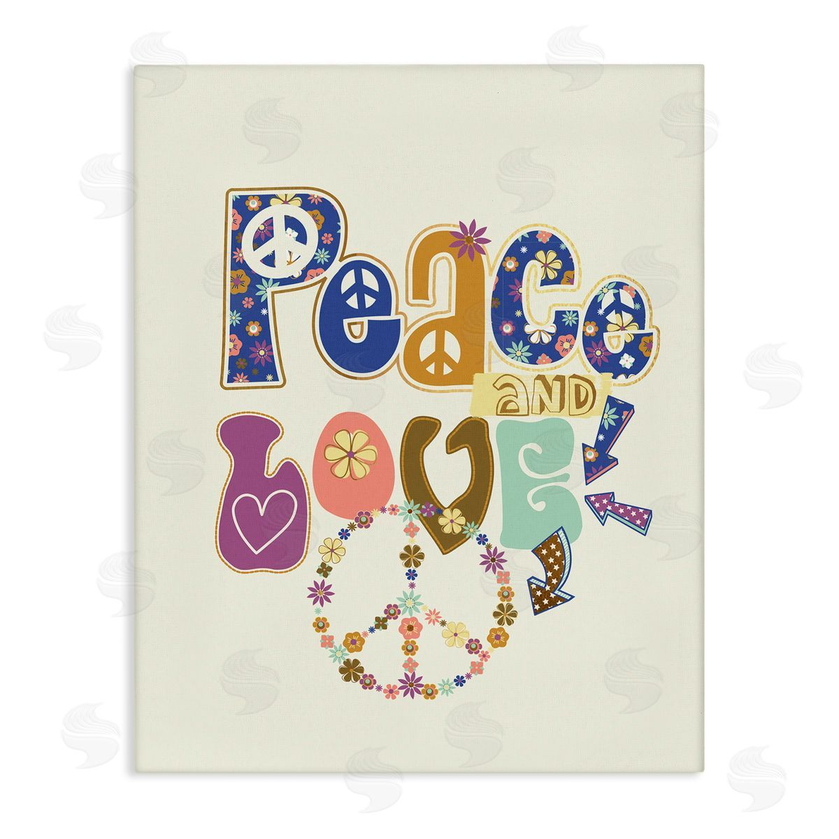 Jennifer Ellory Groovy Peace and Love Sentiments Floral Peace Sign