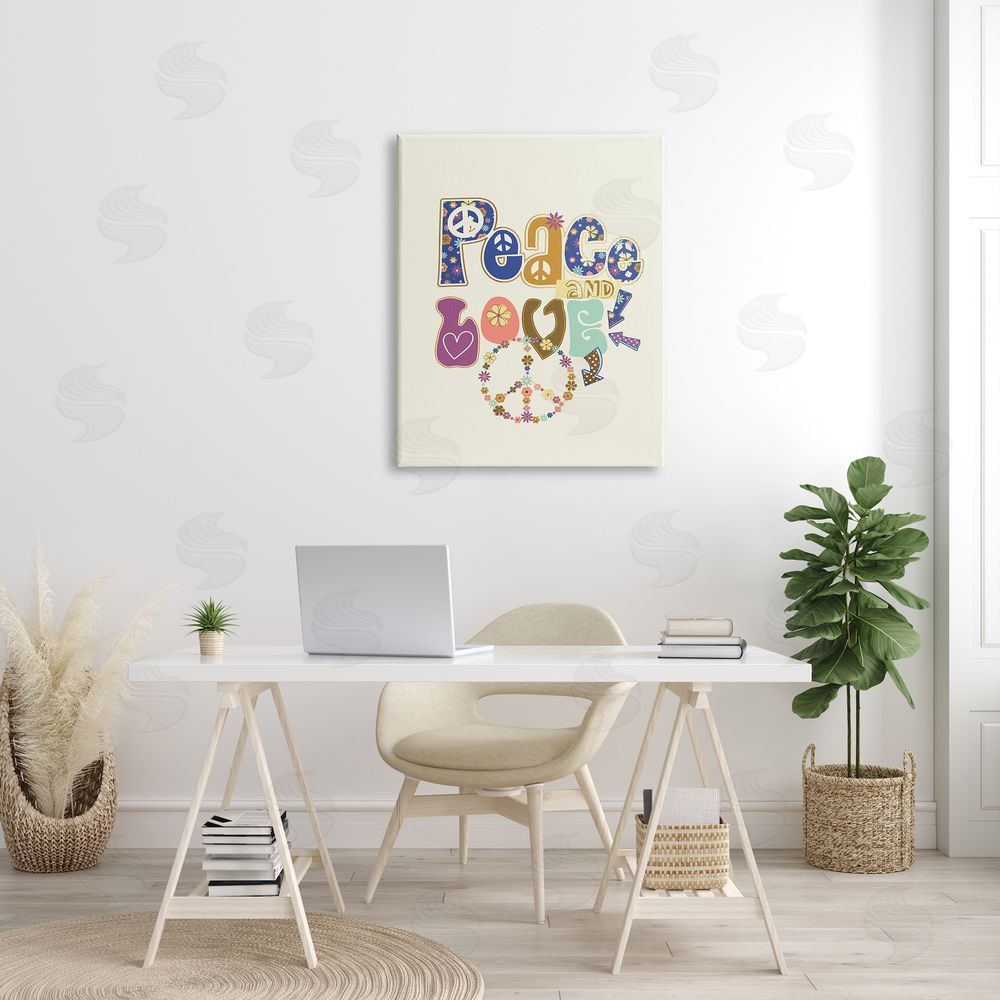 Jennifer Ellory Groovy Peace and Love Sentiments Floral Peace Sign