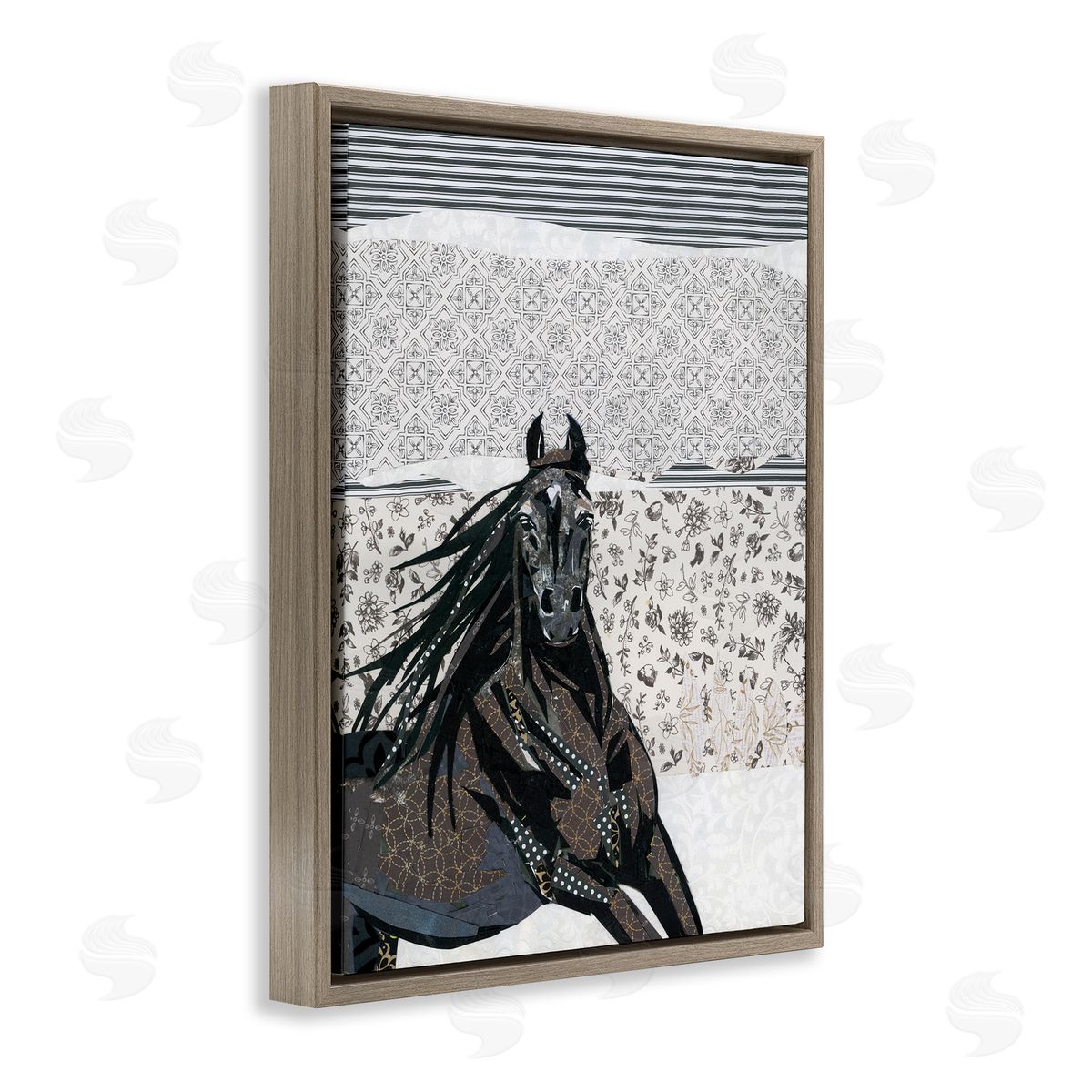 Jenny McGee Horse Galloping over Abstract Patterns Geometric Shapes