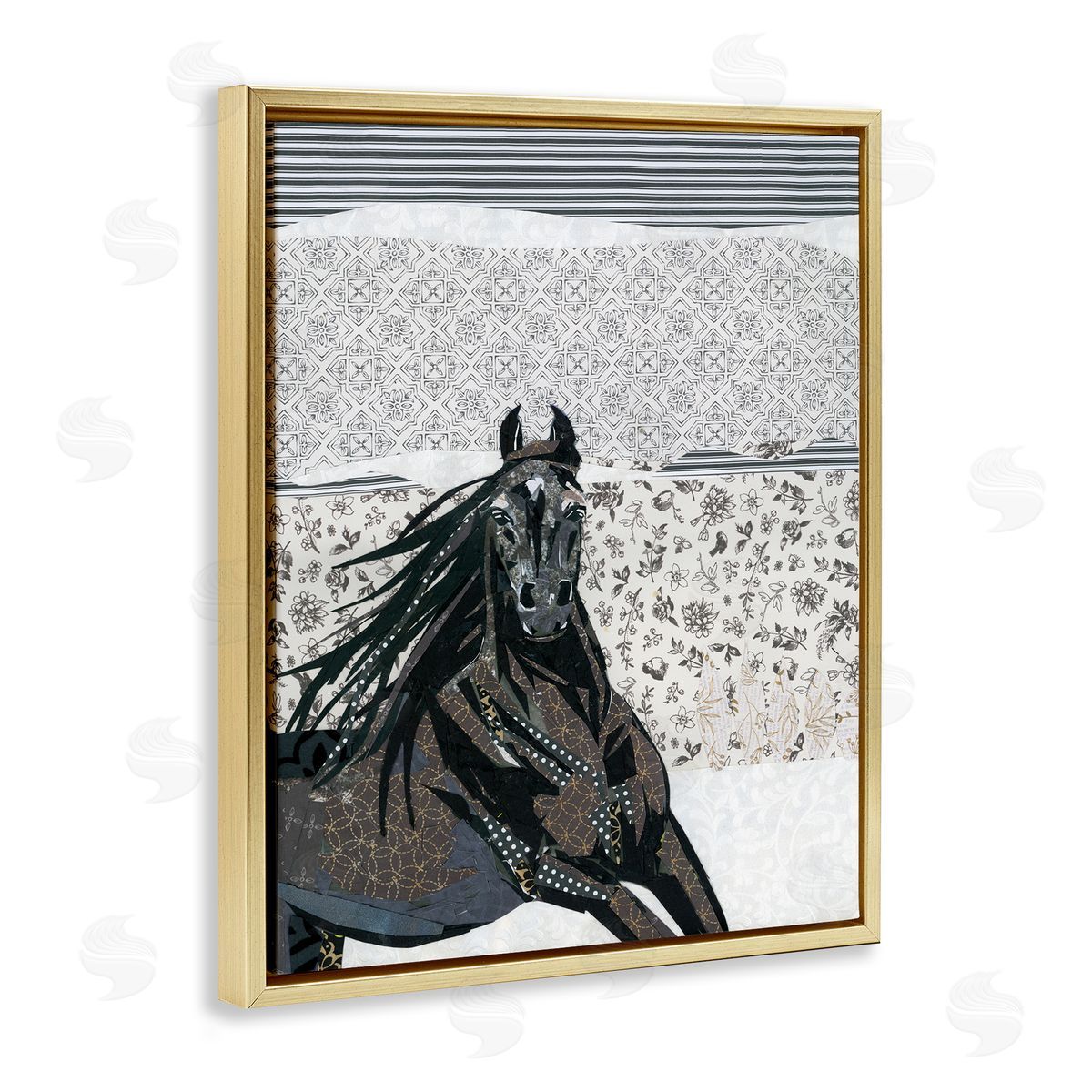 Jenny McGee Horse Galloping over Abstract Patterns Geometric Shapes