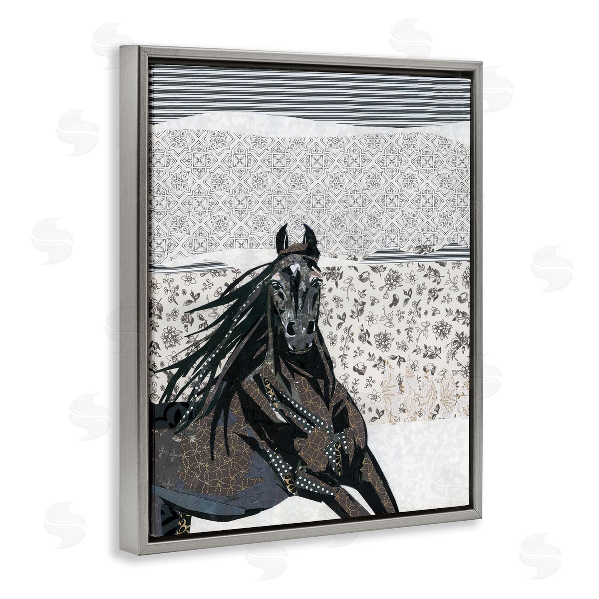 Jenny McGee Horse Galloping over Abstract Patterns Geometric Shapes