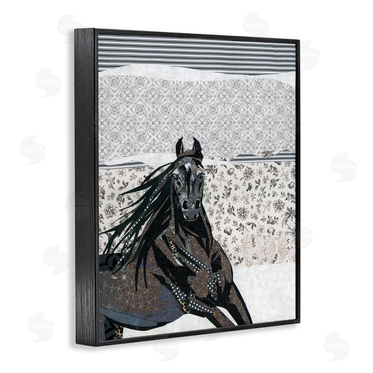 Jenny McGee Horse Galloping over Abstract Patterns Geometric Shapes