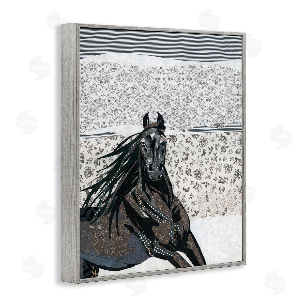 Jenny McGee Horse Galloping over Abstract Patterns Geometric Shapes