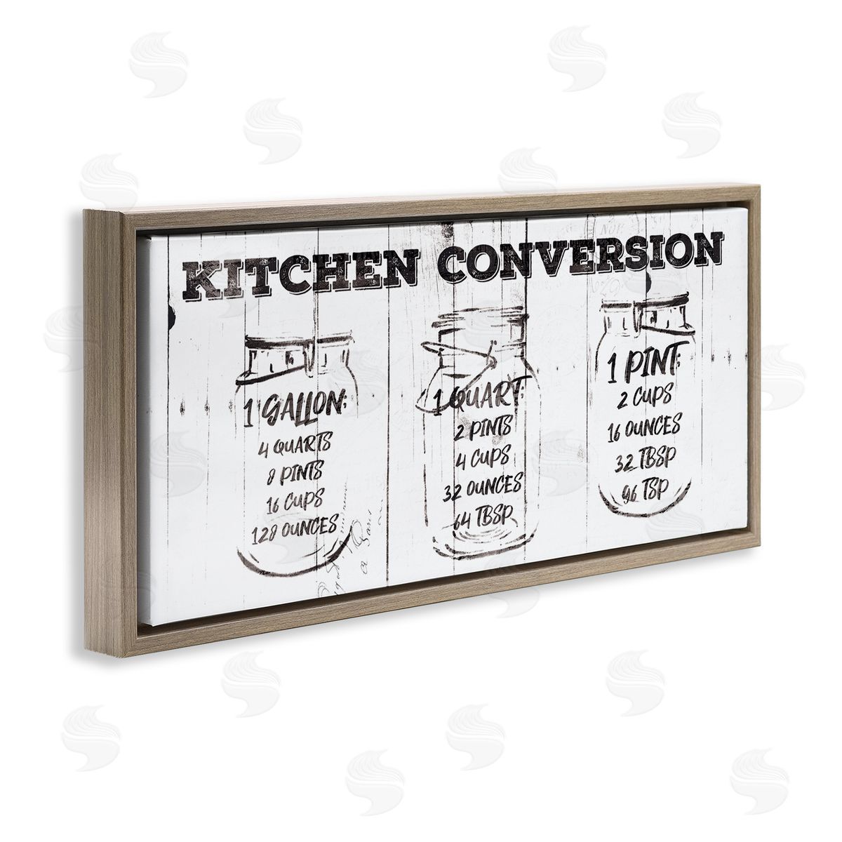 Jace Grey Distressed Rustic Kitchen Conversion Chart Vintage Pickle Jars