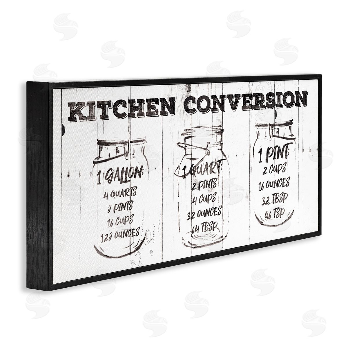 Jace Grey Distressed Rustic Kitchen Conversion Chart Vintage Pickle Jars