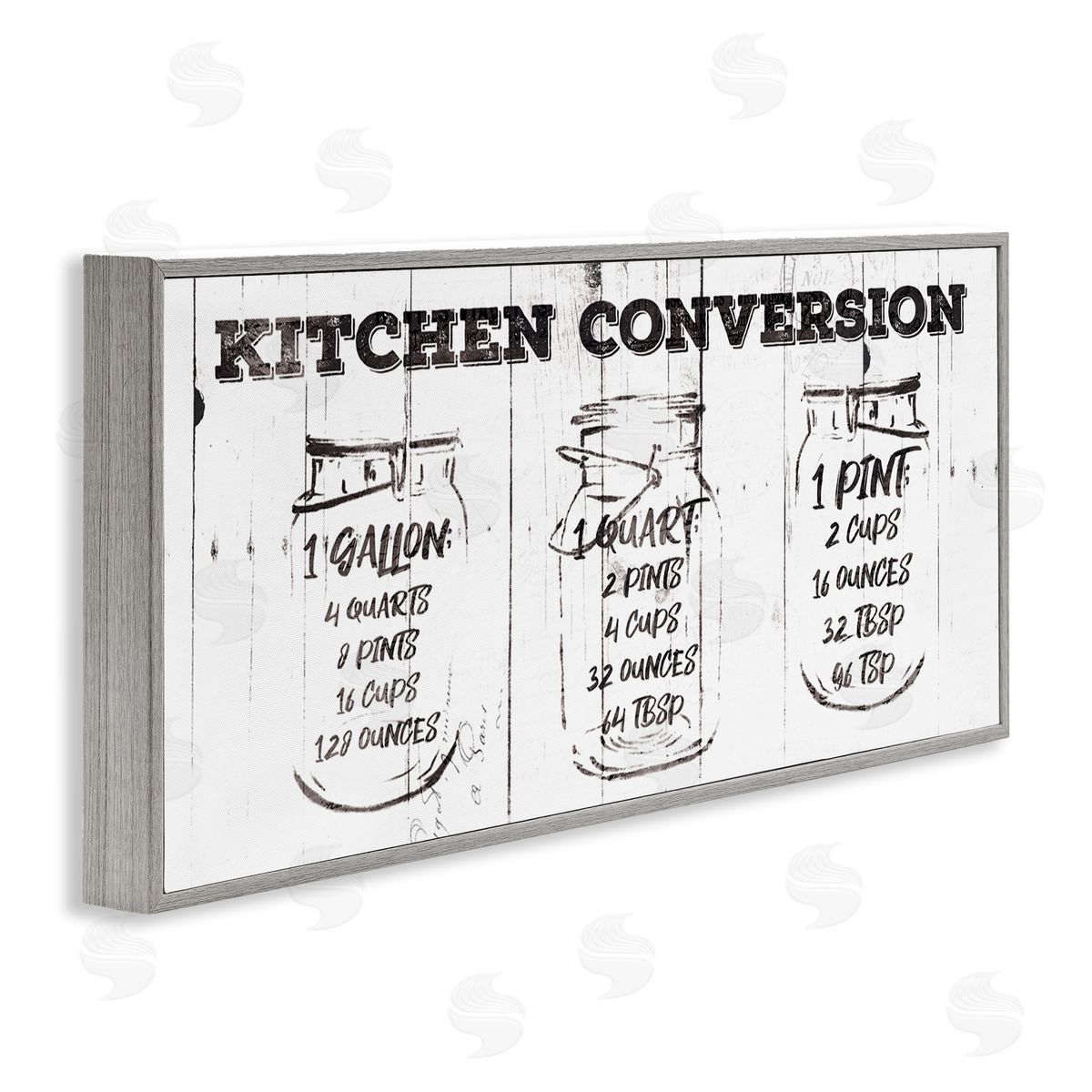 Jace Grey Distressed Rustic Kitchen Conversion Chart Vintage Pickle Jars