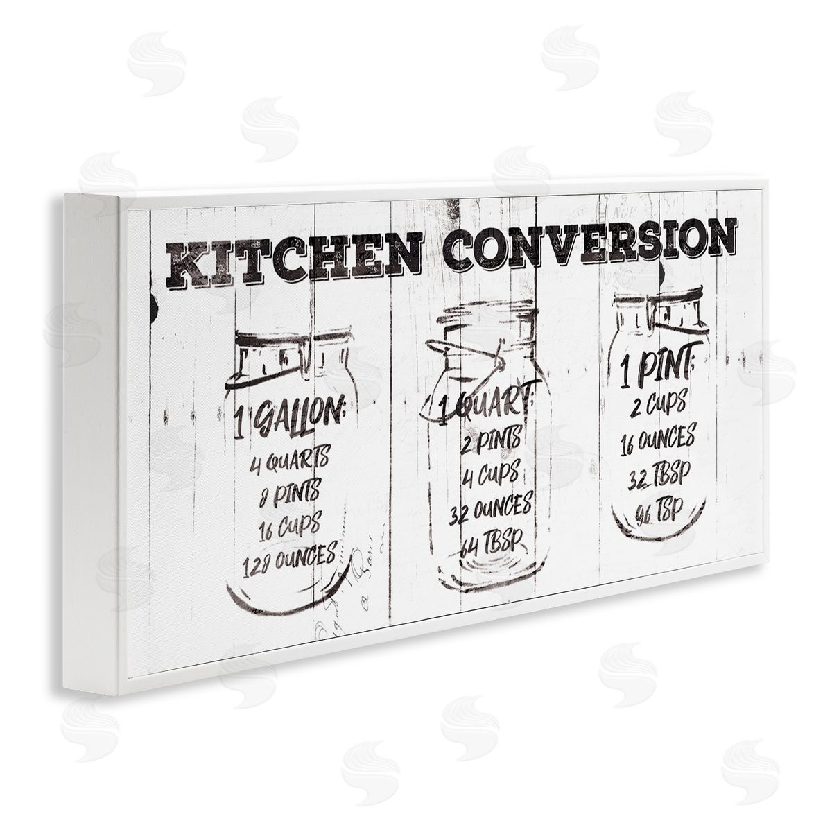 Jace Grey Distressed Rustic Kitchen Conversion Chart Vintage Pickle Jars