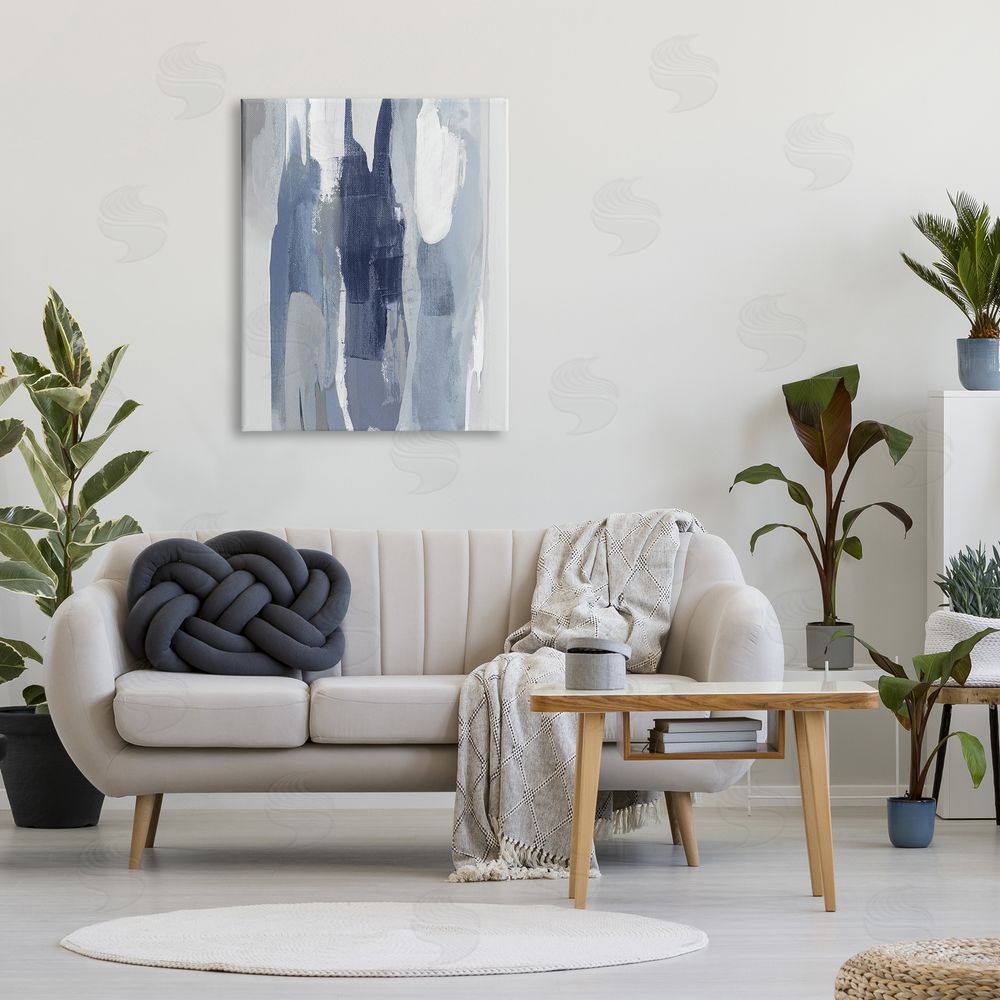 Jackie Hanson Layers of Blue and White Abstract Movements