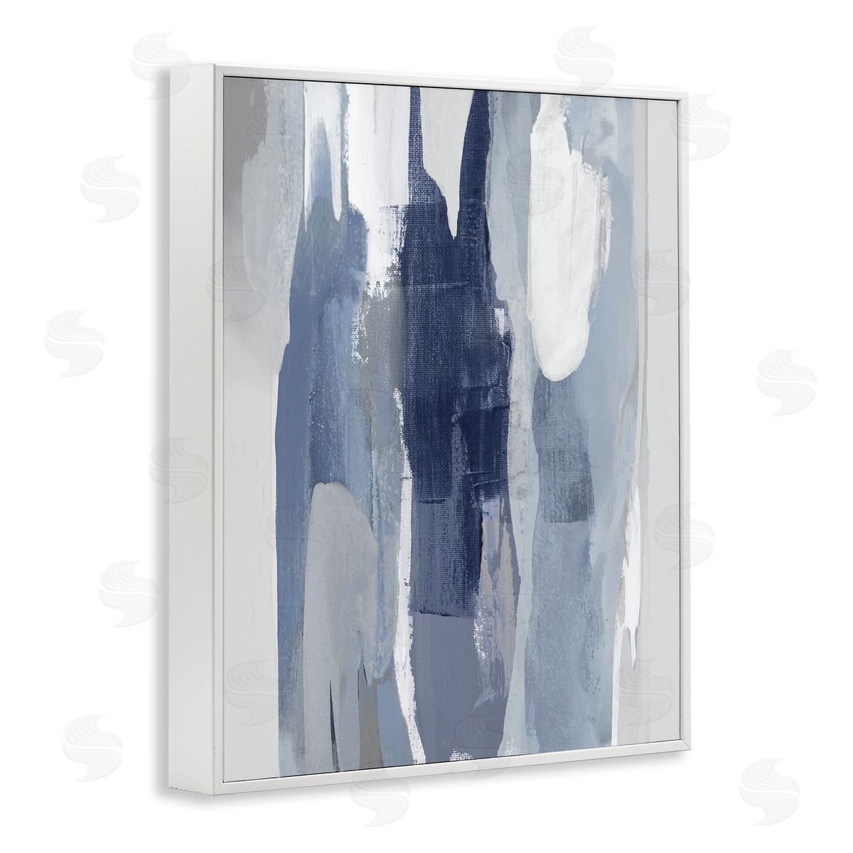 Jackie Hanson Layers of Blue and White Abstract Movements