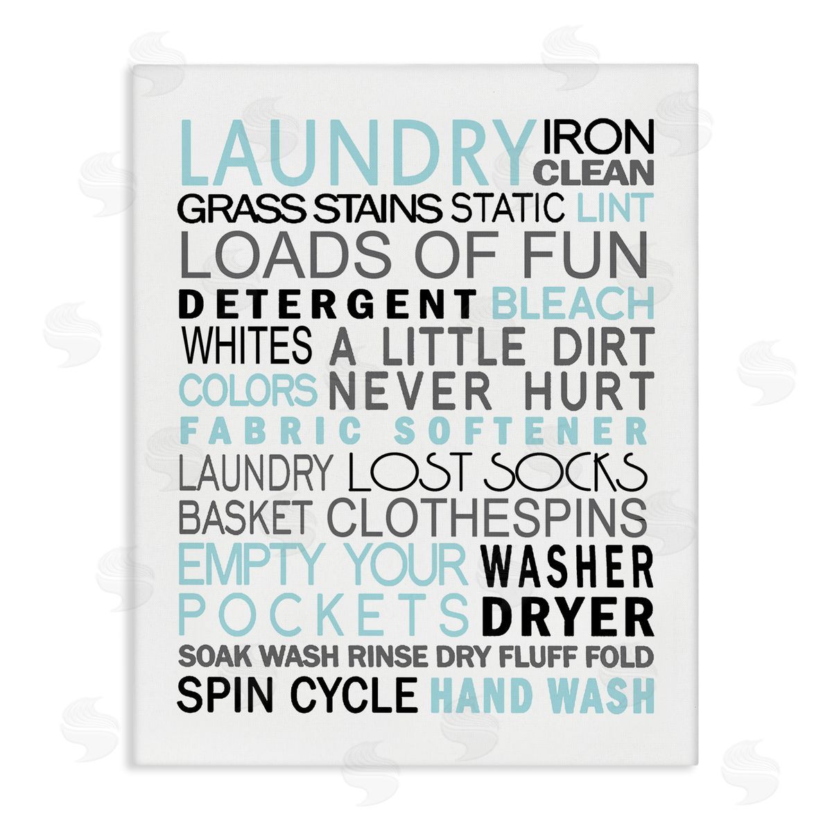 Jo Moulton Laundry Terms Listed Bold Blue Grey Typography