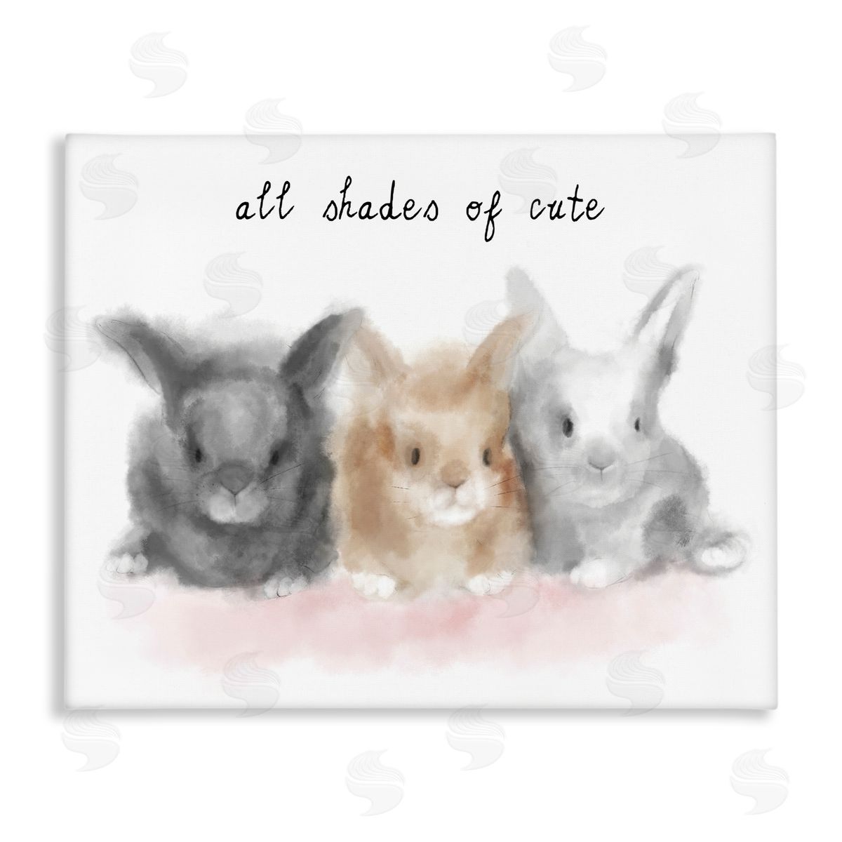 Stupell Studio All Shades of Cute Phrase Three Baby Bunnies