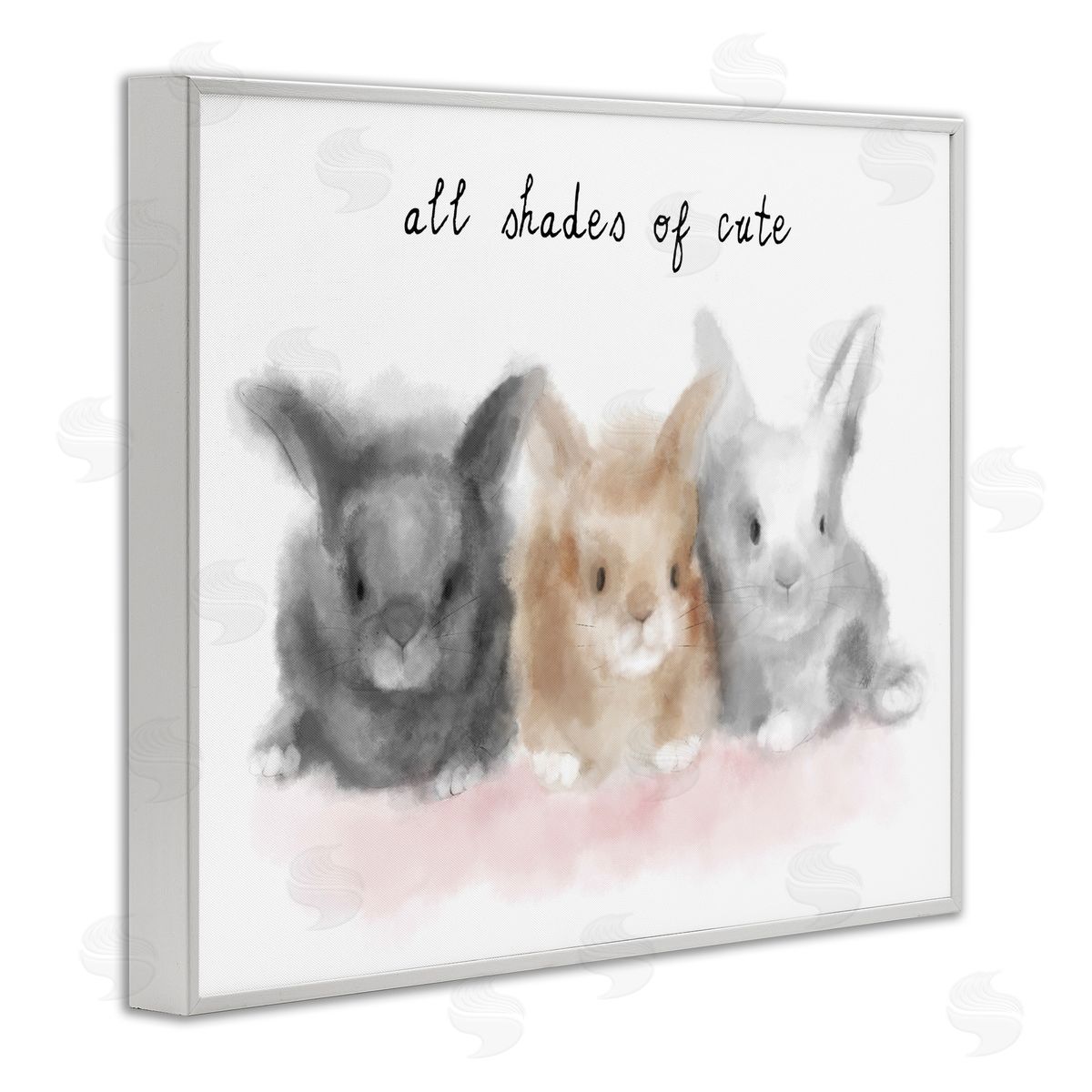 Stupell Studio All Shades of Cute Phrase Three Baby Bunnies