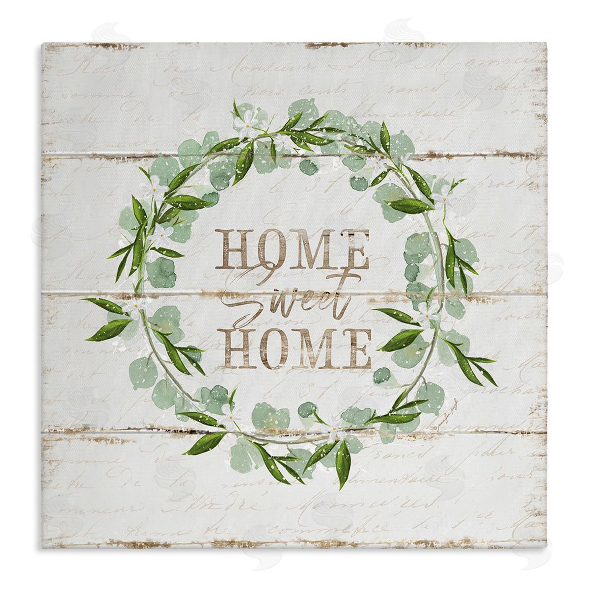 Sweet Home Eucalyptus Wreath Canvas Wall Art, Home Decor by Jennifer Pugh