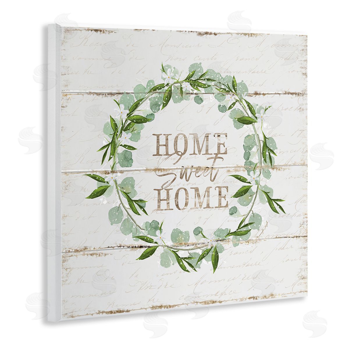 Sweet Home Eucalyptus Wreath Wood Plaque Wall Art, Home Decor by Jennifer Pugh