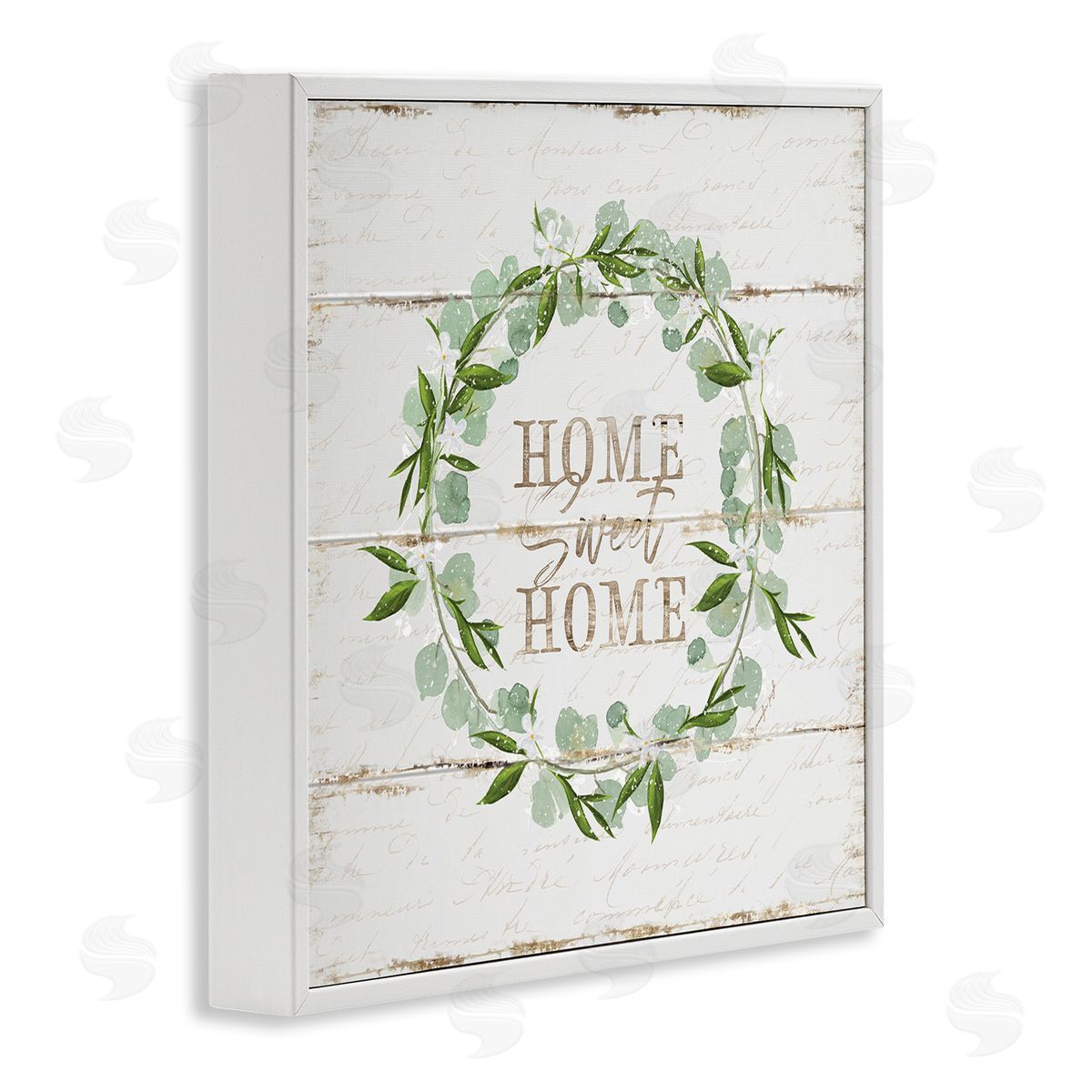Sweet Home Eucalyptus Wreath White Frame Print Wall Art, Home Decor by Jennifer Pugh