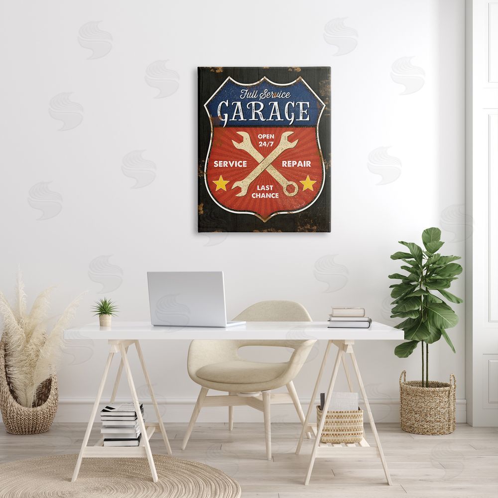 Jennifer Pugh Full Service Garage Sign Rustic Americana Highway Symbol