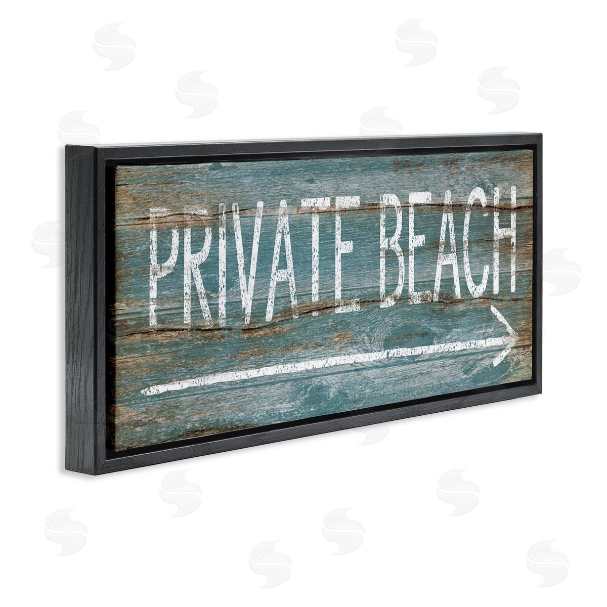 Jennifer Pugh Rustic Distressed Private Beach Sign Right Arrow Direction