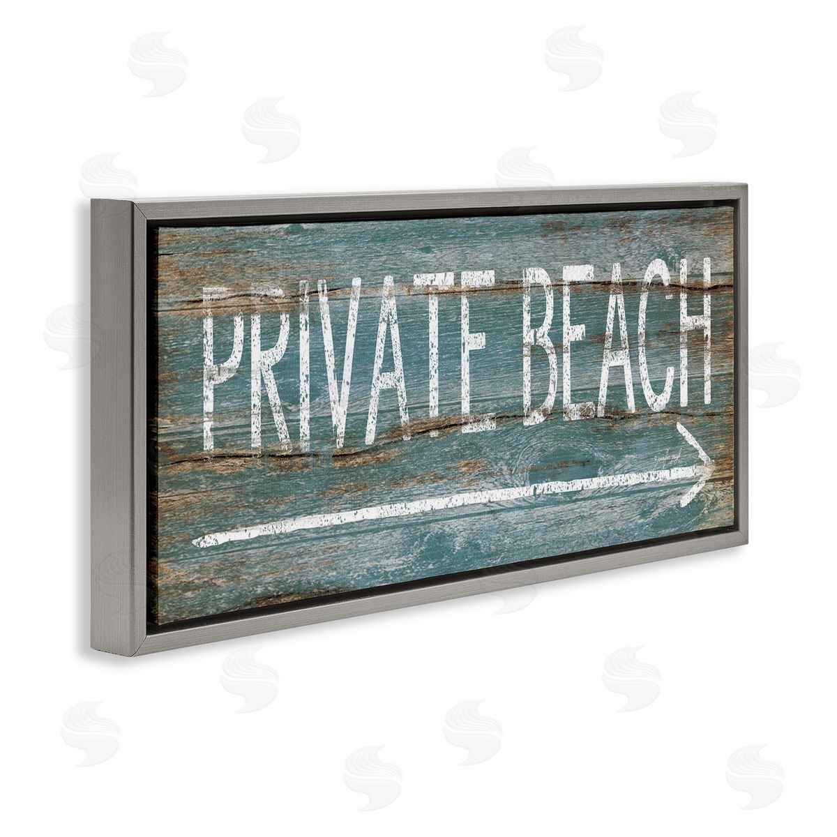 Jennifer Pugh Rustic Distressed Private Beach Sign Right Arrow Direction