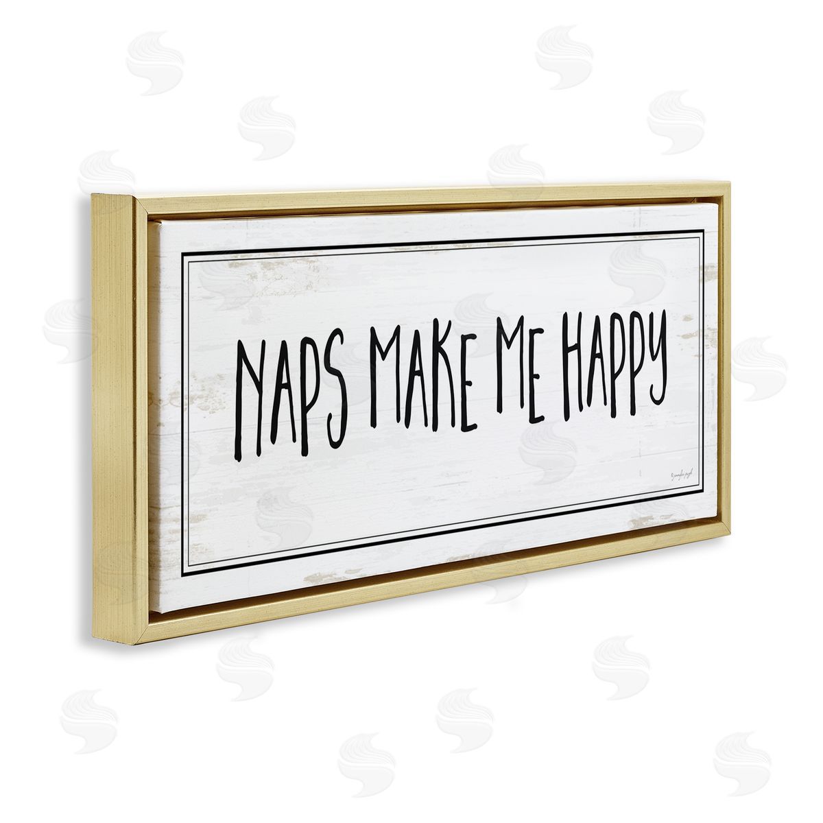 Jennifer Pugh Naps Make Me Happy Phrase Distressed Plank Pattern
