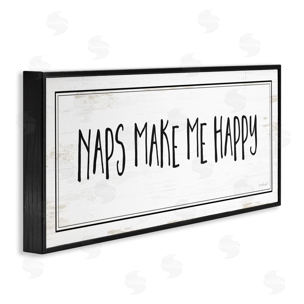 Jennifer Pugh Naps Make Me Happy Phrase Distressed Plank Pattern