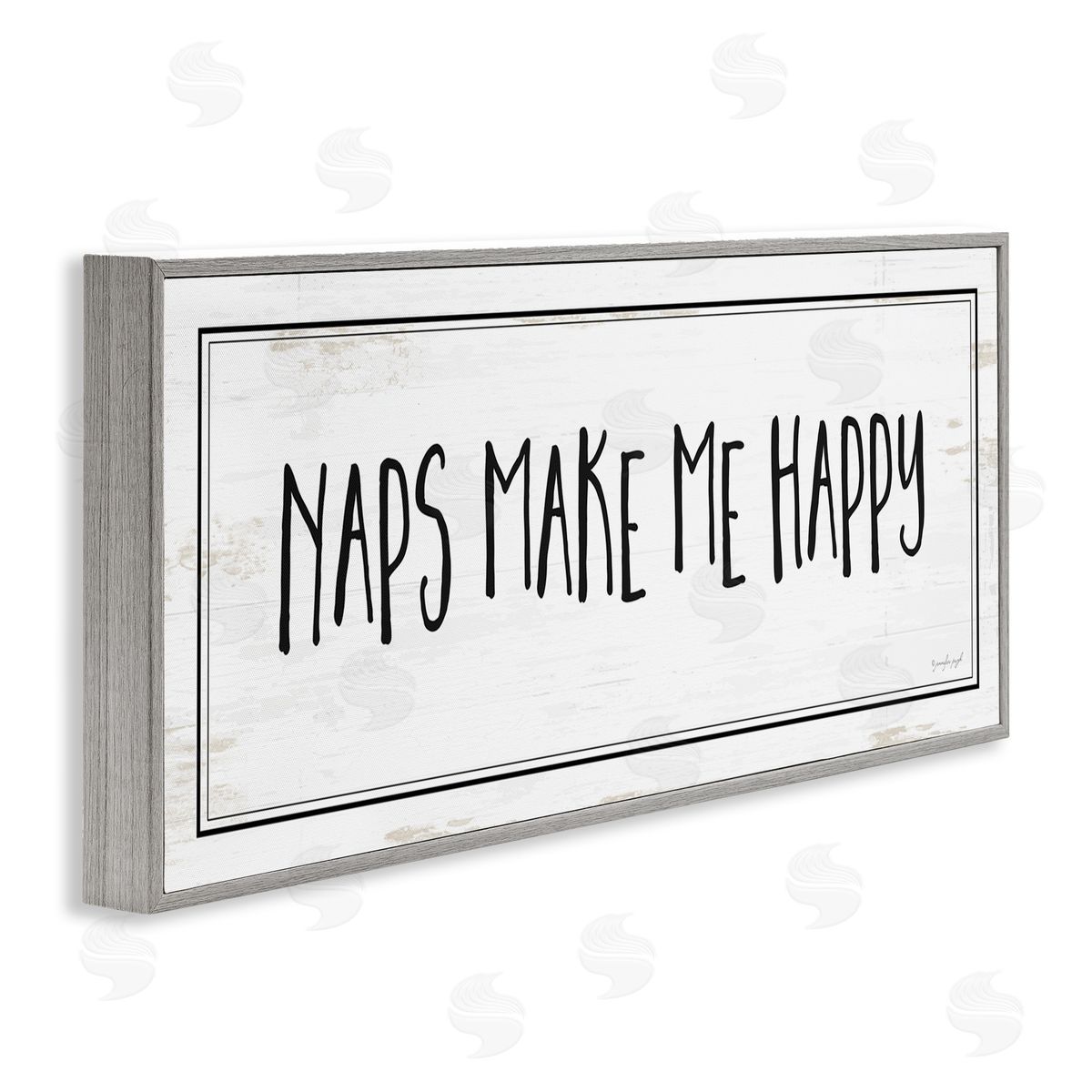 Jennifer Pugh Naps Make Me Happy Phrase Distressed Plank Pattern