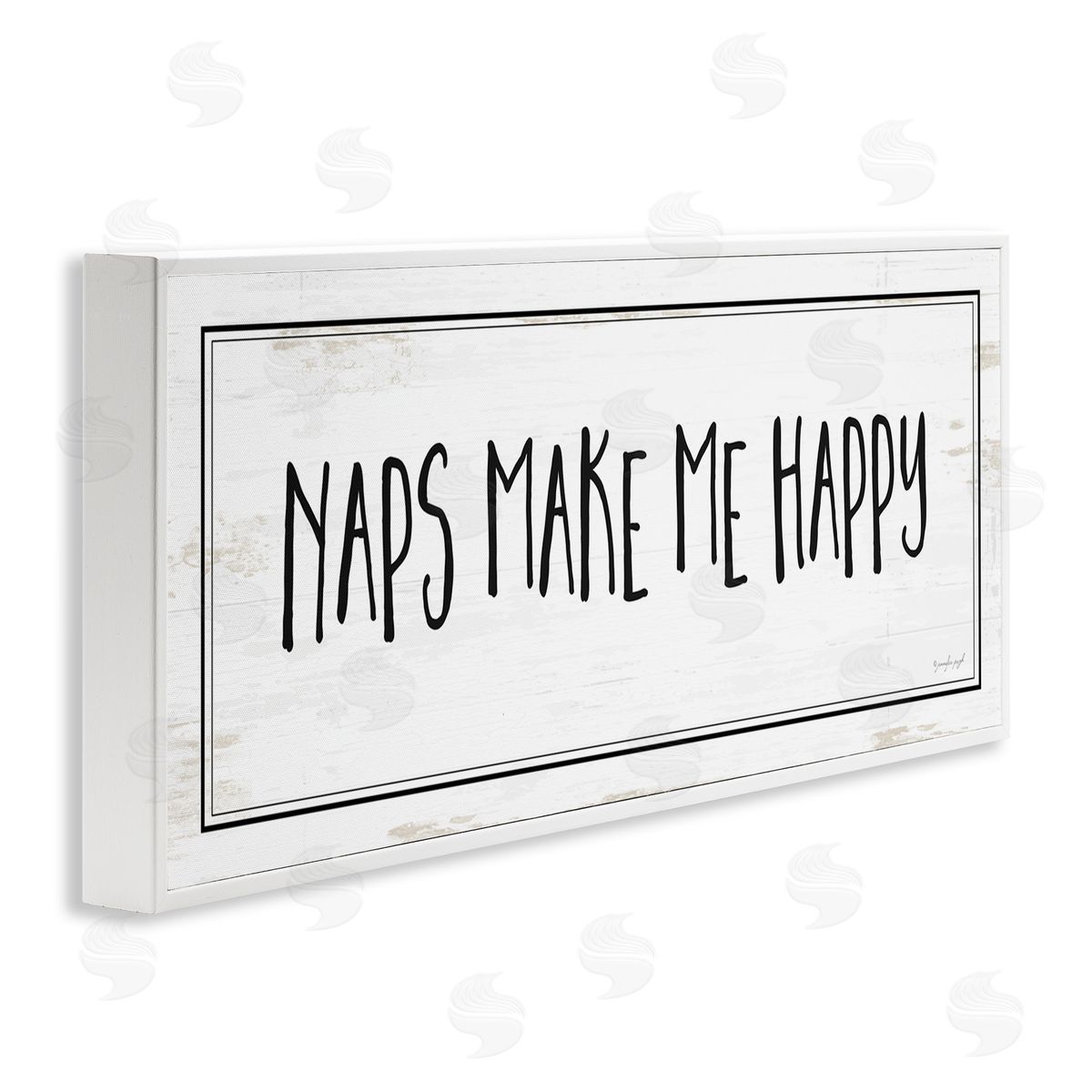 Jennifer Pugh Naps Make Me Happy Phrase Distressed Plank Pattern