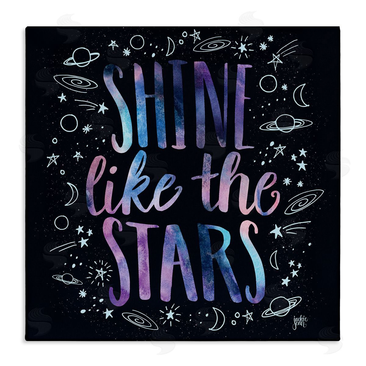 stupell industries Jackie Quigley | Shine Like Stars Phrase Cosmic Typography Constellation Sketch Wall Art