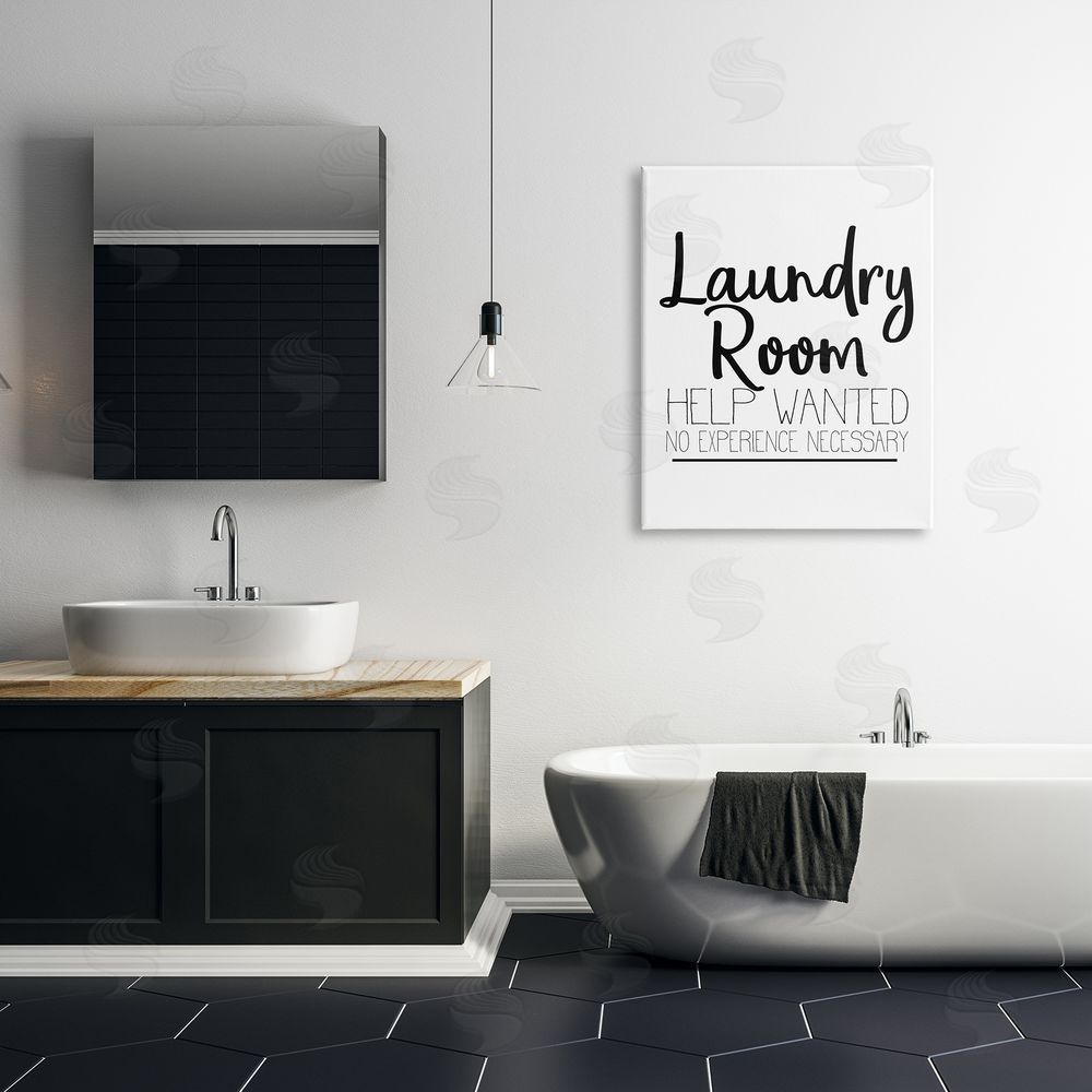 Kim Allen Help Wanted Laundry Room Sign Bold Black White