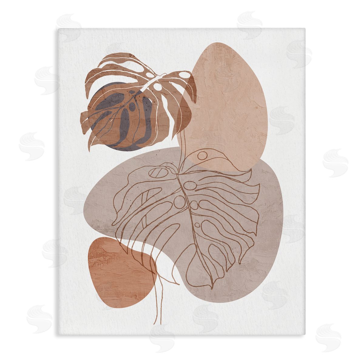 Kim Allen Abstract Monstera Plant Round Shapes Desert Terracotta