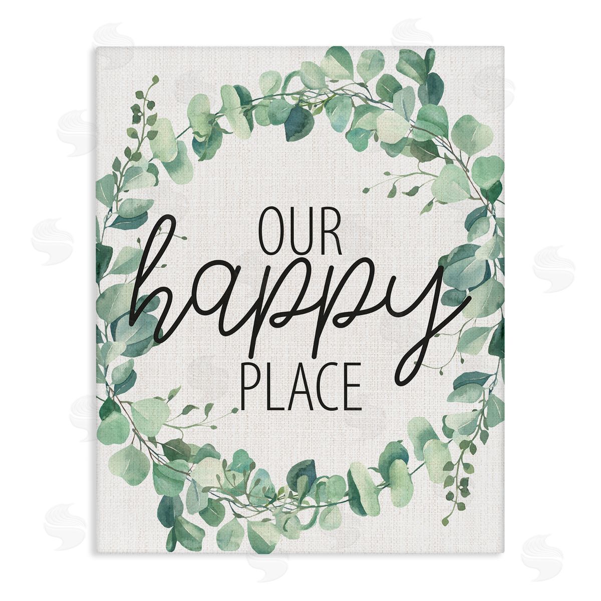 Kim Allen Our Happy Place Greeting Green Eucalyptus Plant Wreath