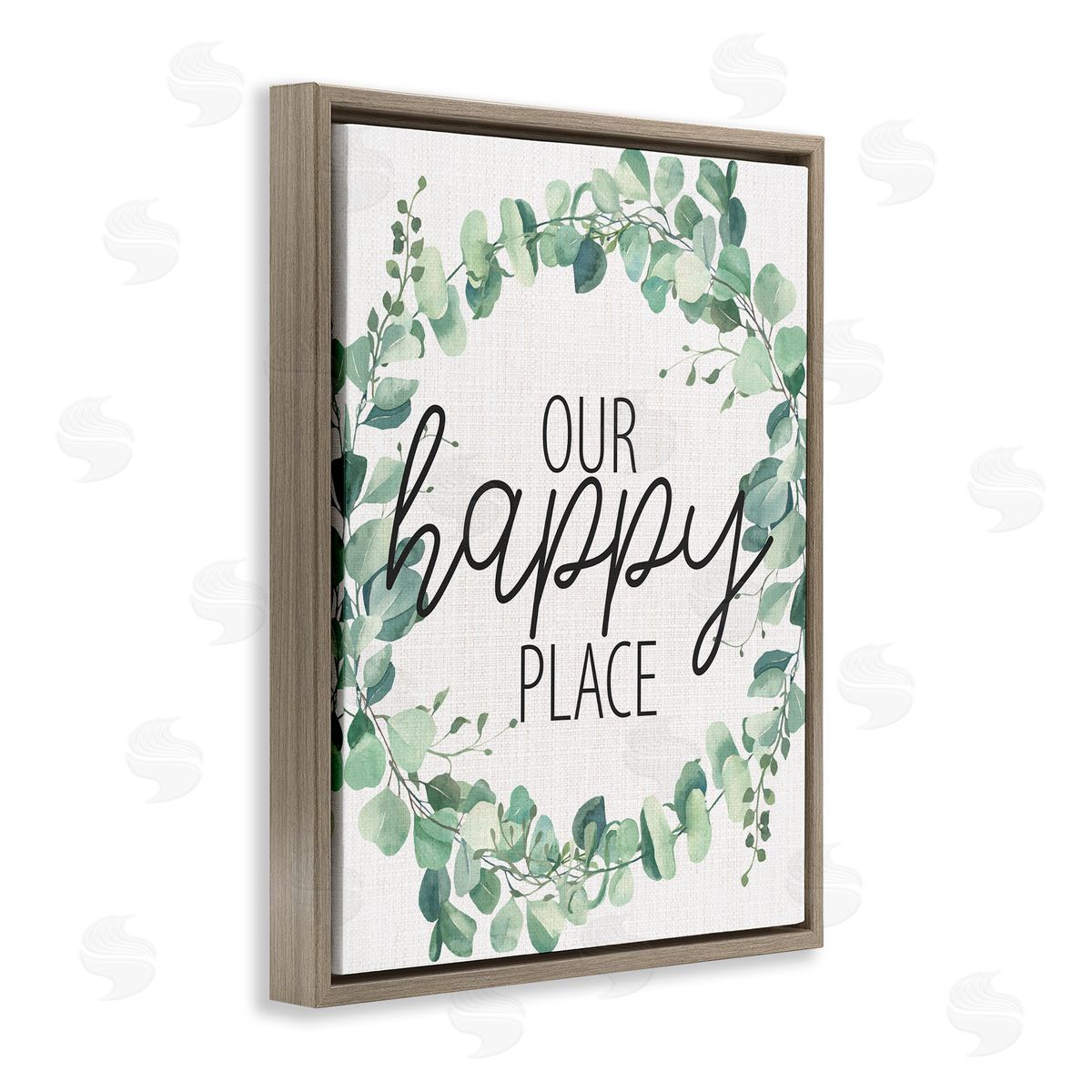 Kim Allen Our Happy Place Greeting Green Eucalyptus Plant Wreath