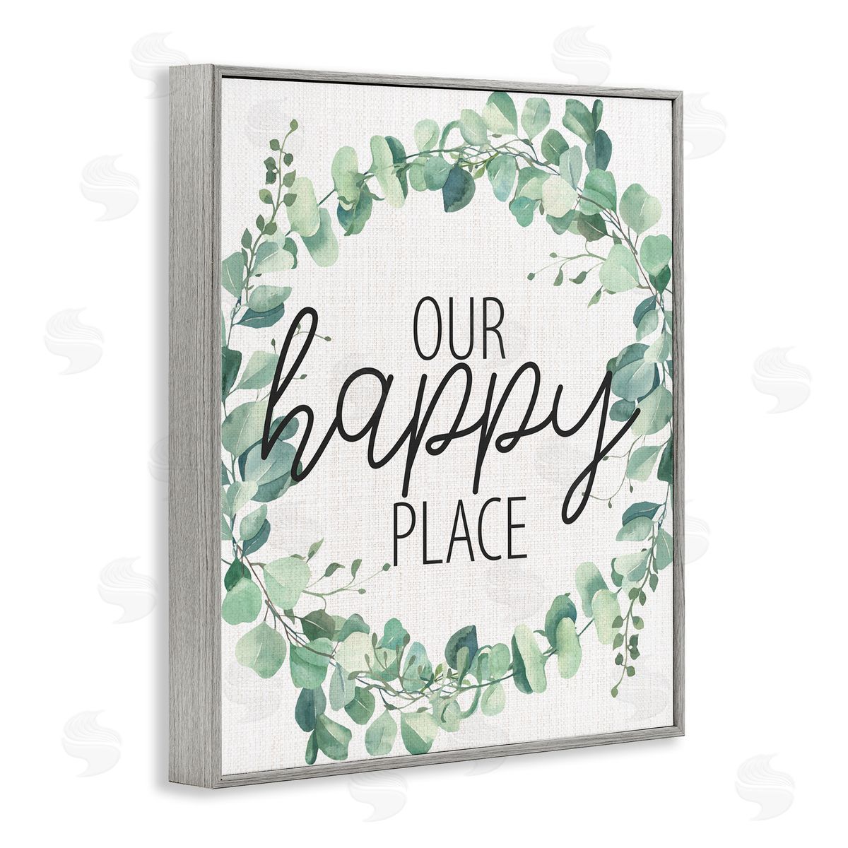 Kim Allen Our Happy Place Greeting Green Eucalyptus Plant Wreath