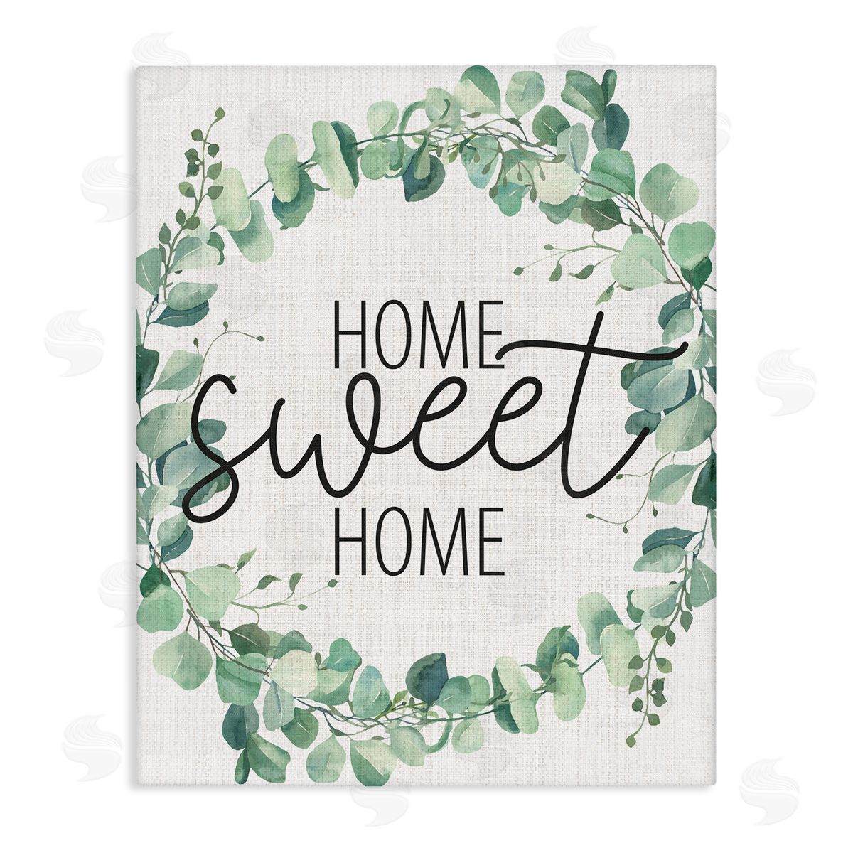 Kim Allen Home Sweet Home Greeting Green Plant Eucalyptus Wreath