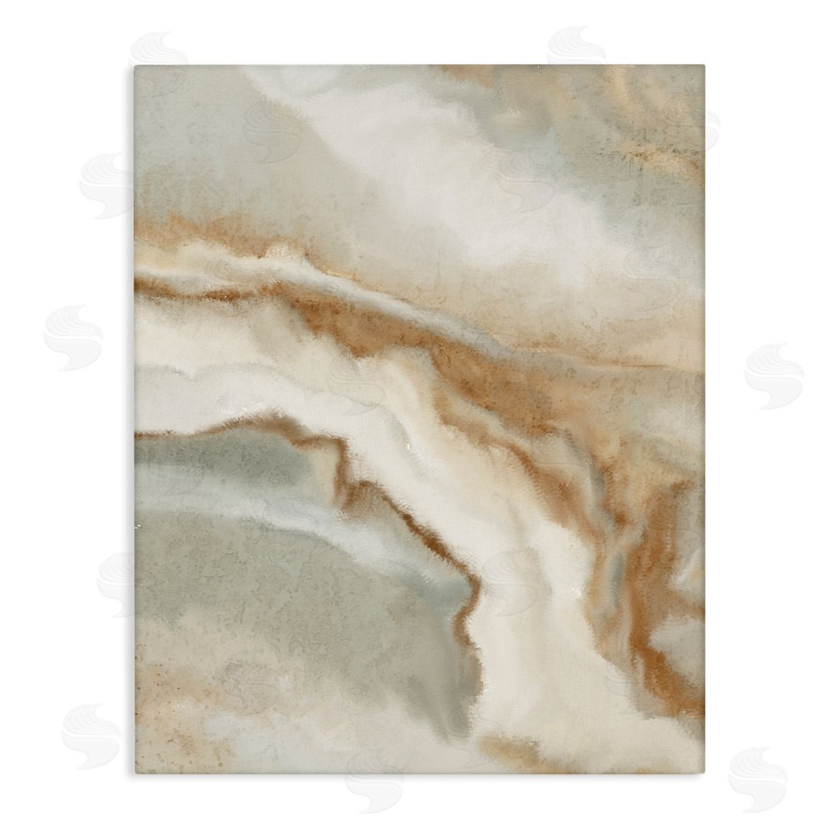 Kim Allen Abstract Stream Water Design Brown Beige Gray
