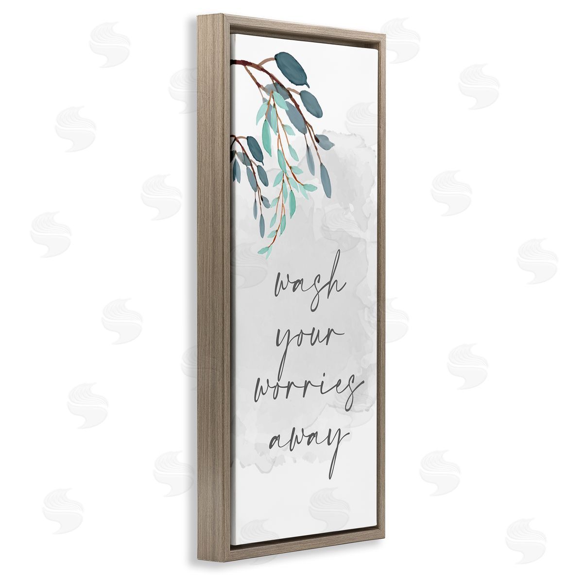 Kim Allen Wash Your Worries Away Bathroom Phrase Blue Tree Branches
