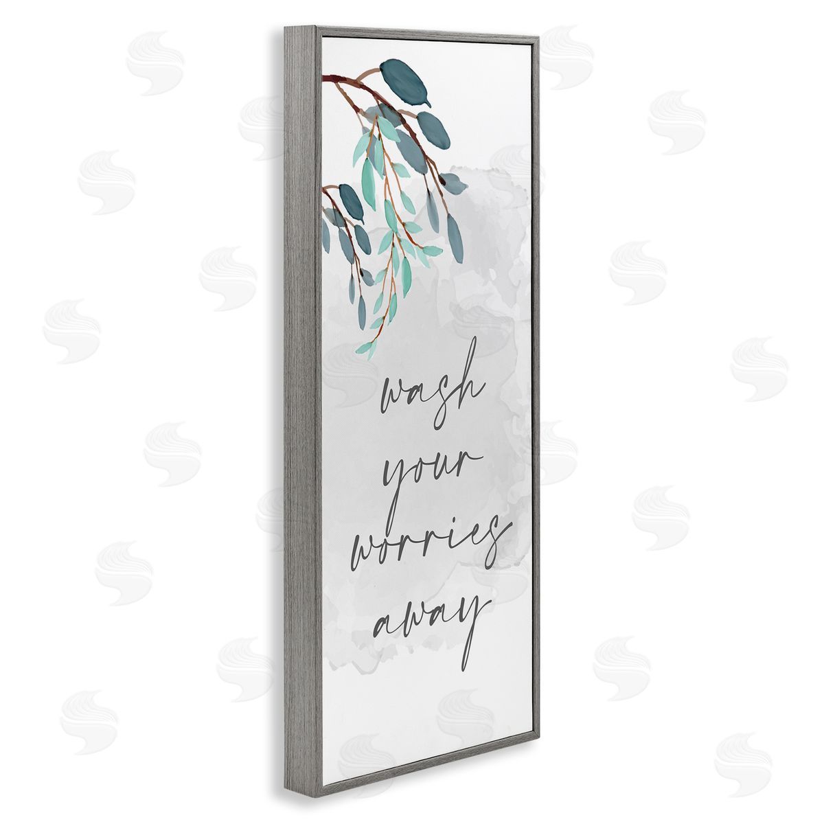 Kim Allen Wash Your Worries Away Bathroom Phrase Blue Tree Branches
