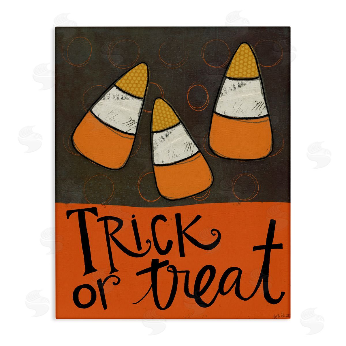 Katie Doucette Trick or Treat Halloween Greeting Patterned Candy Corn