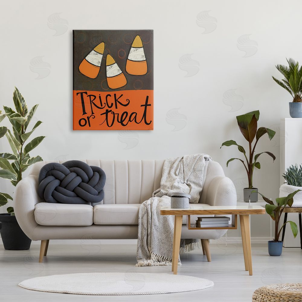 Katie Doucette Trick or Treat Halloween Greeting Patterned Candy Corn