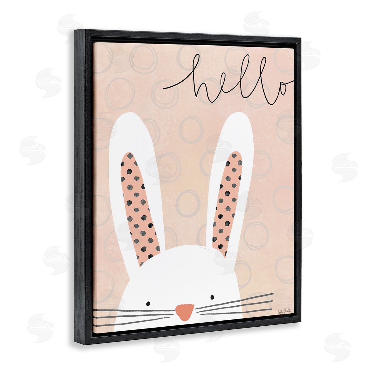 Katie Doucette Hello Bunny Phrase Baby Rabbit Polka Dot Patterns