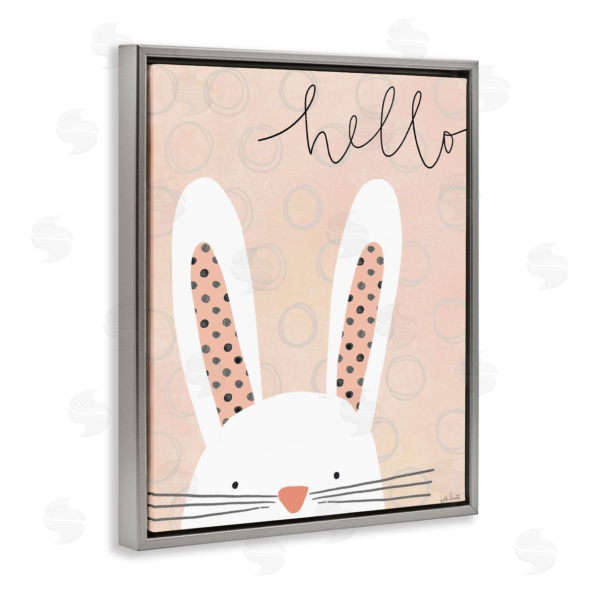 Katie Doucette Hello Bunny Phrase Baby Rabbit Polka Dot Patterns