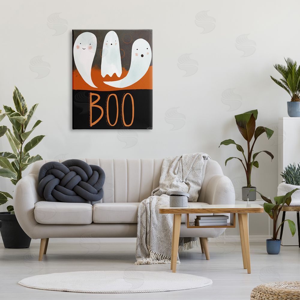 Katie Doucette Boo Halloween Festive Phrase Whimsical Happy Ghosts