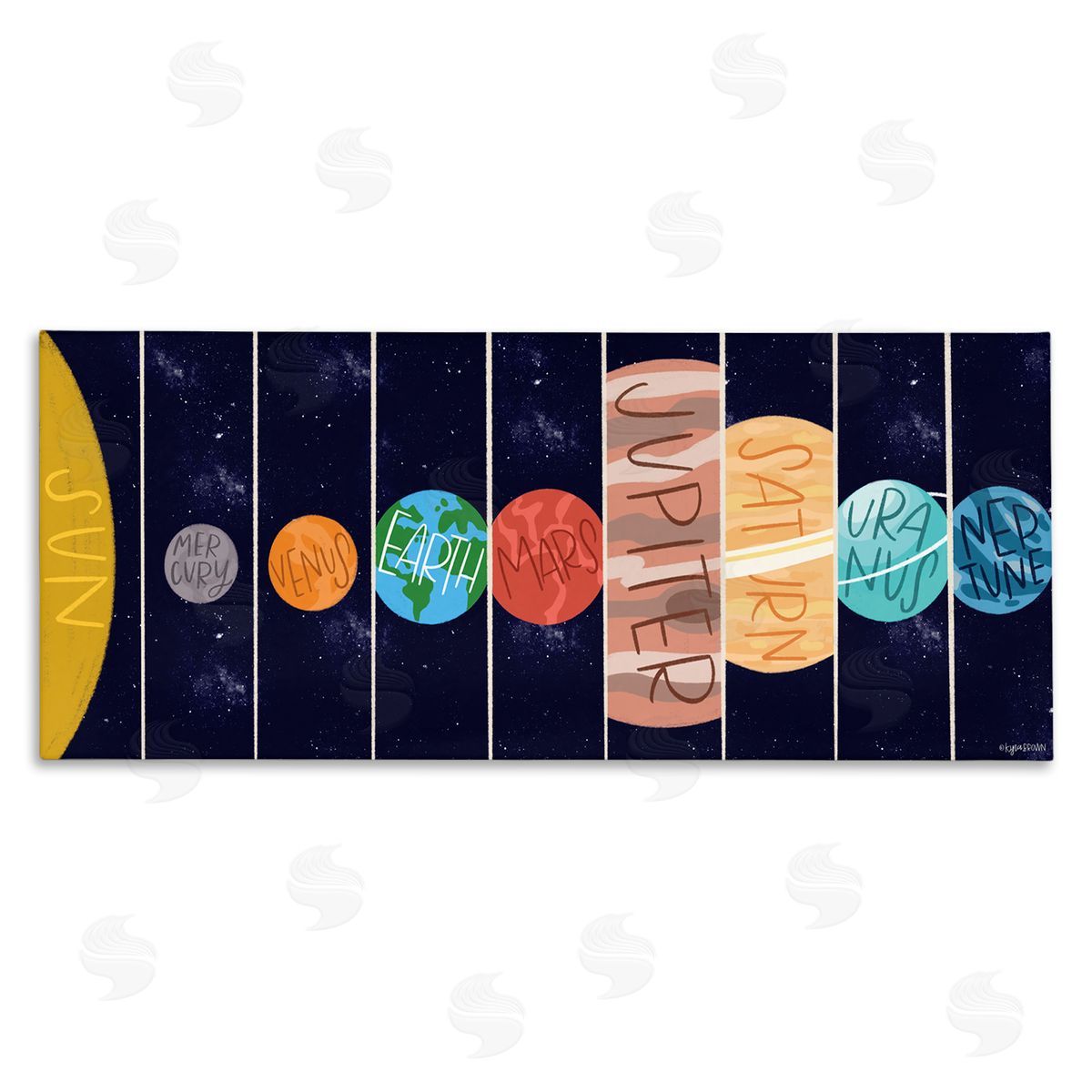 Lady Louise Designs Playful Milky Way Galaxy Planets Kid's Sun Orbit