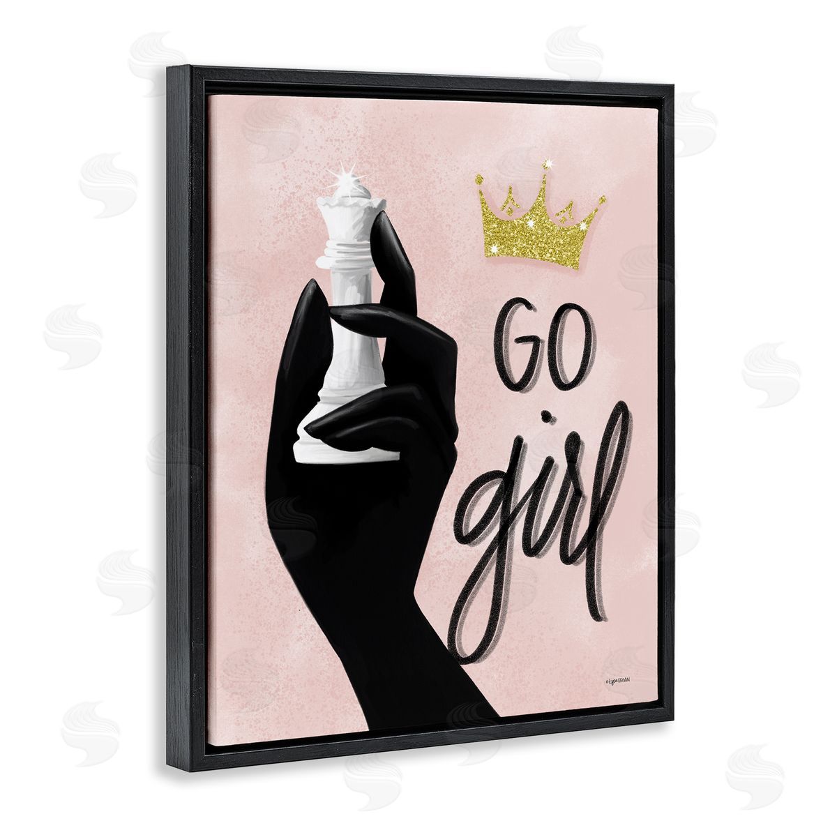 Lady Louise Designs Go Girl Phrase Sparkle Crown Queen Chess Piece