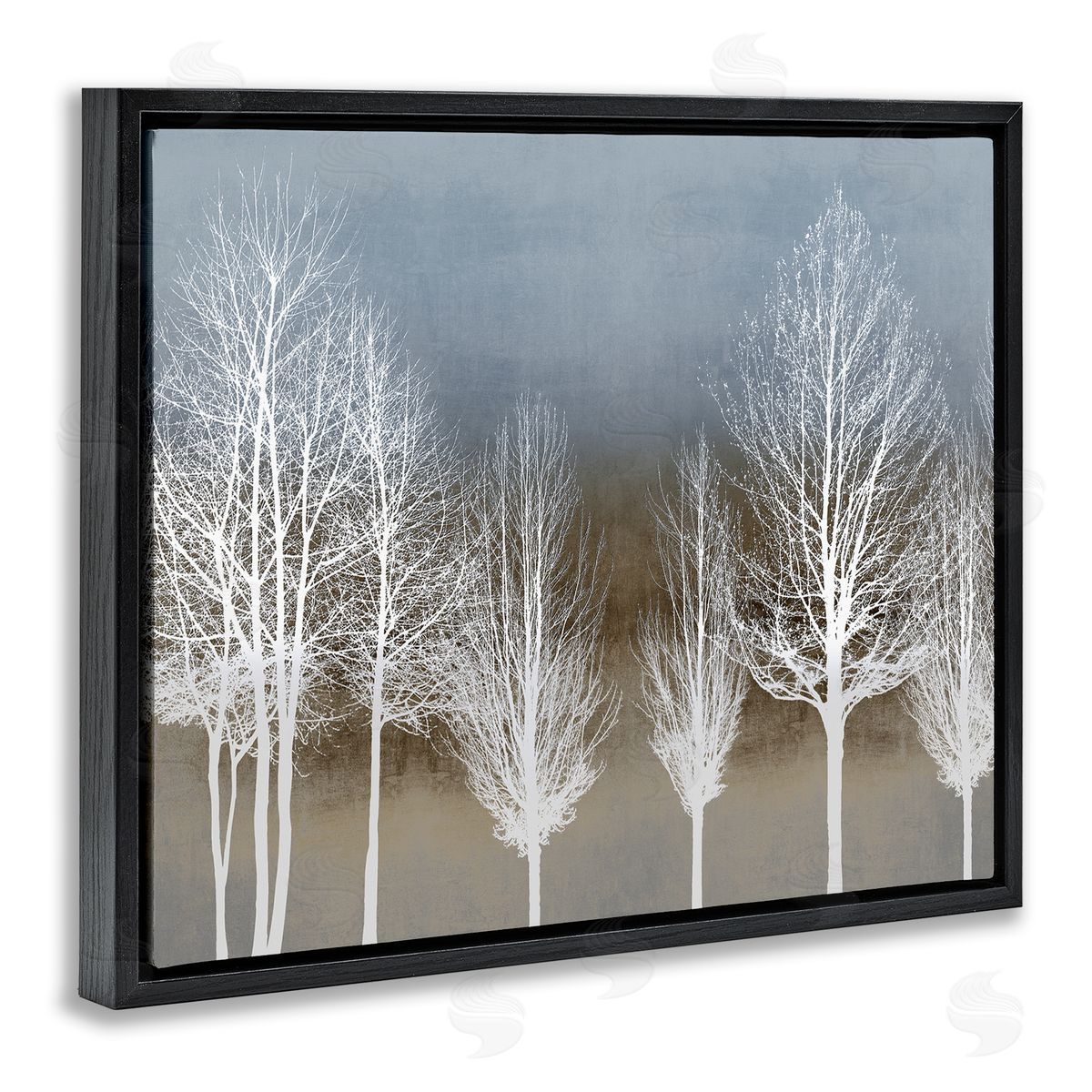 Kate Bennett Abstract Forest Line White Bare Tree Silhouettes