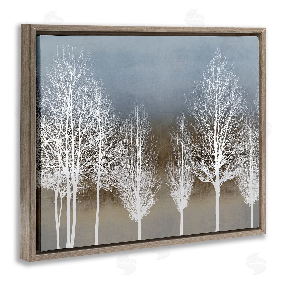 Kate Bennett Abstract Forest Line White Bare Tree Silhouettes