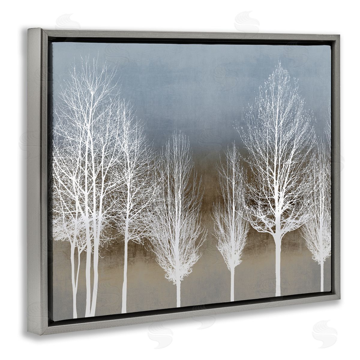 Kate Bennett Abstract Forest Line White Bare Tree Silhouettes